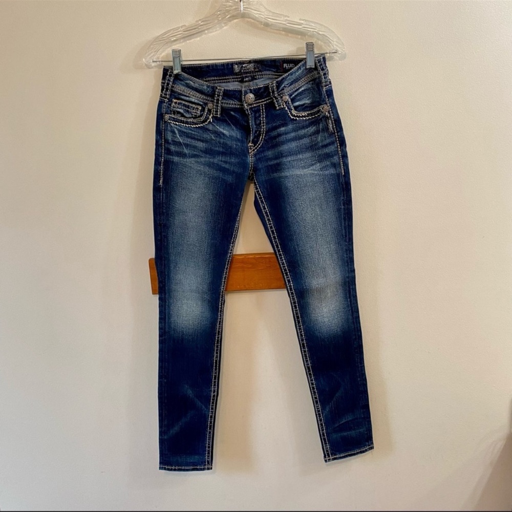 Silver skinny jeans